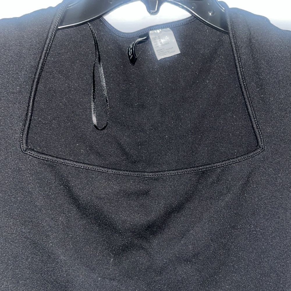 h&m divided Black capped sleeve top with square neckline - Picture 4 of 10